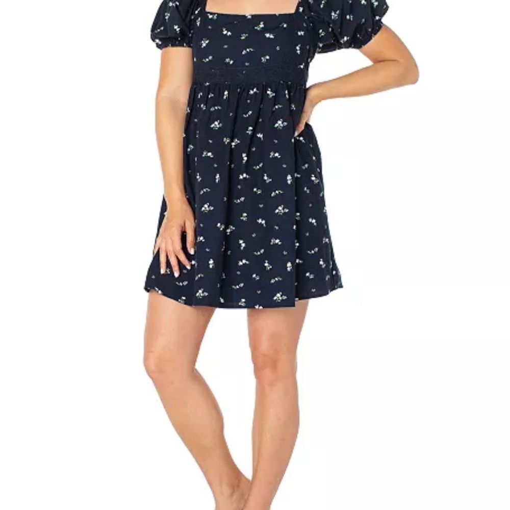 Celebrity Pink Dark Blue Floral Dress